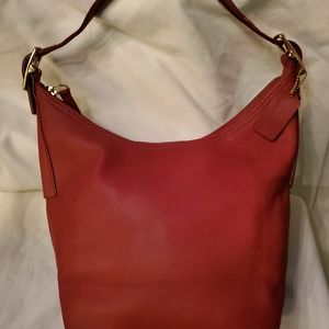 Vintage COACH Red Leather Legacy West Hobo Shoul